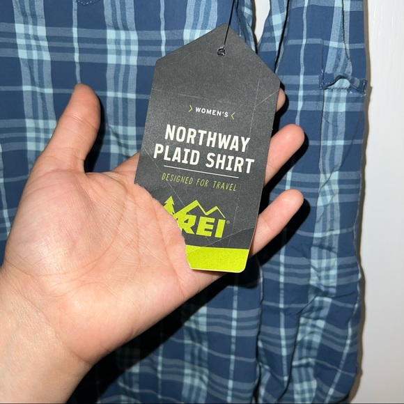 REI Co-op Northway Blue Plaid Shirt Women's Size Small - Picture 7 of 8
